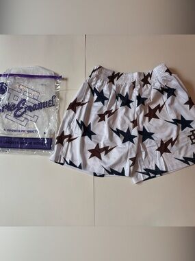 Eric Emmanuel Shorts EE Adult medium and large White Stars
